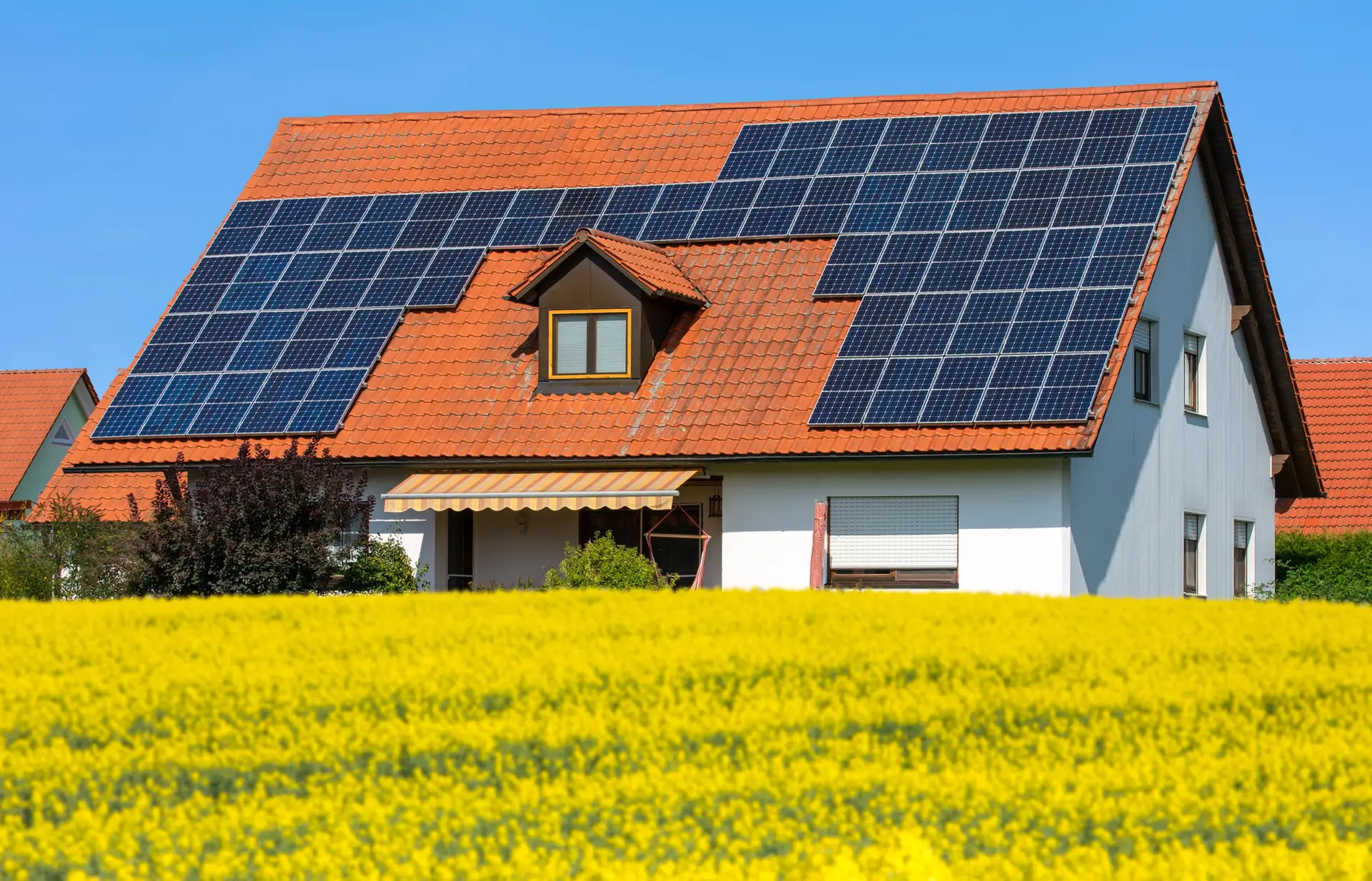 modern house with photovoltaic system